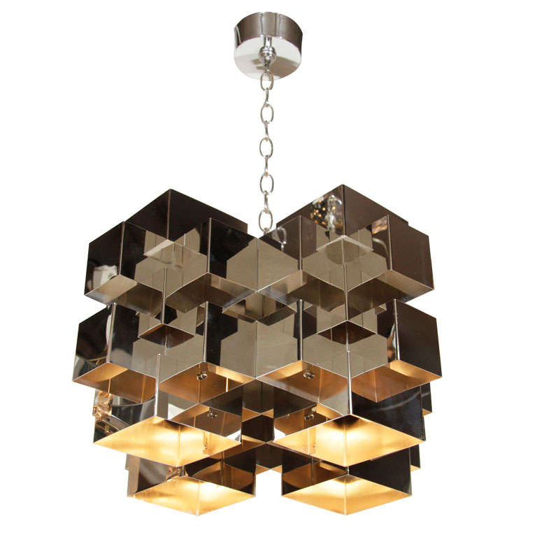 Modernist Sciolari Cube Chandelier